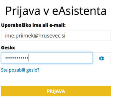 Prijava v eA